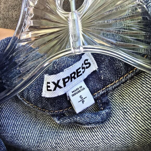 Express Womens Denim Vest Size Small Medium Wash Excellent Condition Sleeveless - Picture 2 of 6